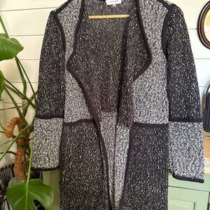 Calvin Klein Black and Grey Cardigan Size Medium